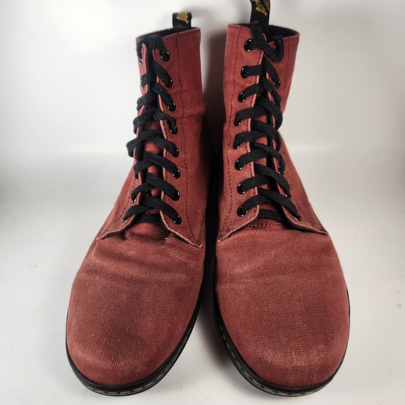 DR MARTENS Men’s Alfie Boot 13 EU 47 Red Canvas Air Wair High Top Shoe - Picture 9 of 9